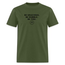 Load image into Gallery viewer, Be Gracious Unisex Classic T-Shirt (Black Print) - military green