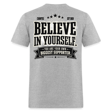 Load image into Gallery viewer, Believe T-Shirt (White Outline) - heather gray