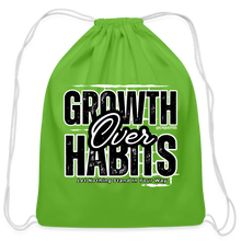 Load image into Gallery viewer, Growth Over Habits Cotton Drawstring Bag - clover