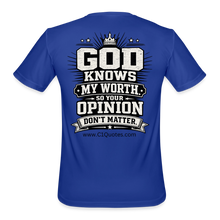 Load image into Gallery viewer, God Knows Best Moisture Wicking Performance T-Shirt - royal blue