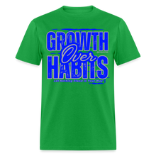 Load image into Gallery viewer, Growth Over Habits Unisex Classic T-Shirt (Blue Print) - bright green