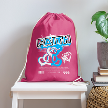 Load image into Gallery viewer, Faith Cotton Drawstring Bag - pink