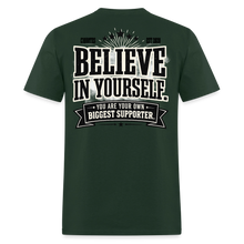 Load image into Gallery viewer, Believe T-Shirt (White Outline) - forest green