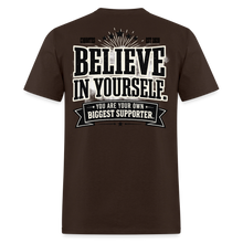 Load image into Gallery viewer, Believe T-Shirt (White Outline) - brown