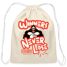 Load image into Gallery viewer, Winners Never Lose Cotton Drawstring Bag - natural