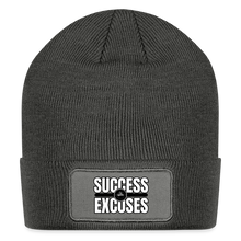 Load image into Gallery viewer, Success Over Excuses Patch Beanie - charcoal grey