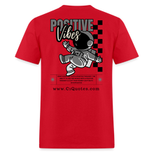 Load image into Gallery viewer, Positive Vibes T-Shirt (Gray Outline) - red
