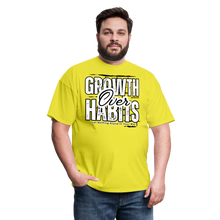 Load image into Gallery viewer, Growth Over Habits Unisex Classic T-Shirt (White Print) - yellow