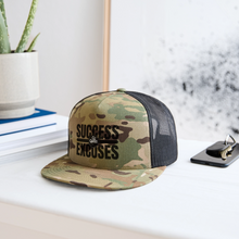 Load image into Gallery viewer, Success Over Excuses Trucker Hat (Black Print) - MultiCam\black
