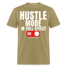 Load image into Gallery viewer, Hustle Mode Unisex Classic T-Shirt (White Print) - khaki