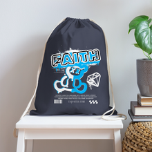 Load image into Gallery viewer, Faith Cotton Drawstring Bag - navy