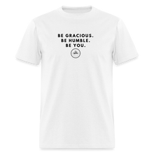 Load image into Gallery viewer, Be Gracious Unisex Classic T-Shirt (Black Print) - white