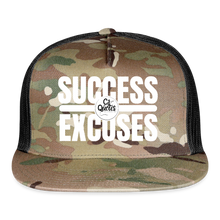 Load image into Gallery viewer, Success Over Excuses Trucker Hat (White Print BB) - MultiCam\black