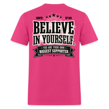 Load image into Gallery viewer, Believe T-Shirt (White Outline) - fuchsia