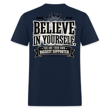 Load image into Gallery viewer, Believe T-Shirt (White Outline) - navy