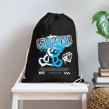 Load image into Gallery viewer, Faith Cotton Drawstring Bag - black