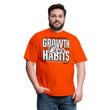 Load image into Gallery viewer, Growth Over Habits Unisex Classic T-Shirt (White Print) - orange