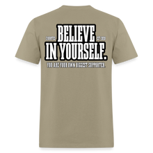 Load image into Gallery viewer, Believe T-Shirt (Black Outline) - khaki