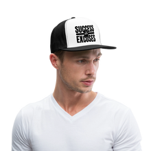 Load image into Gallery viewer, Success Over Excuses Trucker Hat (Black Print) - white/black