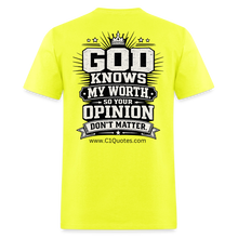 Load image into Gallery viewer, God Knows T-Shirt - safety green