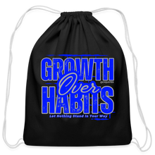 Load image into Gallery viewer, Growth Over Habits Cotton Drawstring Bag - black