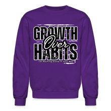 Load image into Gallery viewer, Growth Over Habits Crewneck Sweatshirt (Black Print) - purple