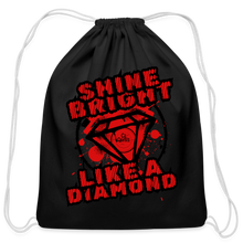 Load image into Gallery viewer, Shine Bright Cotton Drawstring Bag - black
