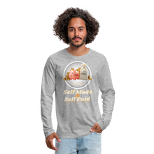 Load image into Gallery viewer, Savings & Investing Men's Premium Long Sleeve T-Shirt - heather gray