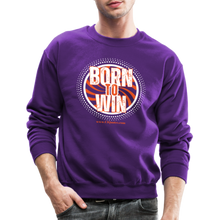 Load image into Gallery viewer, Born To Win Crewneck Sweatshirt (White) - purple