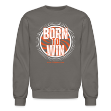Load image into Gallery viewer, Born To Win Crewneck Sweatshirt (White) - asphalt gray