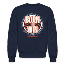 Load image into Gallery viewer, Born To Win Crewneck Sweatshirt (White) - navy