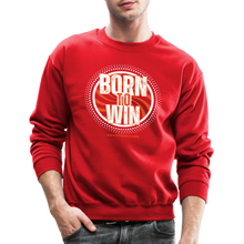 Load image into Gallery viewer, Born To Win Crewneck Sweatshirt (White) - red