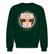 Load image into Gallery viewer, Born To Win Crewneck Sweatshirt (White) - forest green