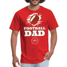 Load image into Gallery viewer, Football Dad Unisex Classic T-Shirt (White Background) - red