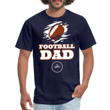 Load image into Gallery viewer, Football Dad Unisex Classic T-Shirt (White Background) - navy