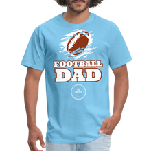 Load image into Gallery viewer, Football Dad Unisex Classic T-Shirt (White Background) - aquatic blue
