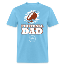 Load image into Gallery viewer, Football Dad Unisex Classic T-Shirt (White Background) - aquatic blue