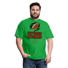 Load image into Gallery viewer, Football Dad Unisex Classic T-Shirt (Black Background) - bright green