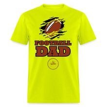 Load image into Gallery viewer, Football Dad Unisex Classic T-Shirt (Black Background) - safety green
