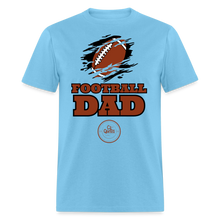 Load image into Gallery viewer, Football Dad Unisex Classic T-Shirt (Black Background) - aquatic blue
