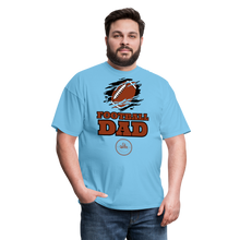 Load image into Gallery viewer, Football Dad Unisex Classic T-Shirt (Black Background) - aquatic blue