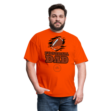 Load image into Gallery viewer, Football Dad Unisex Classic T-Shirt (Black Background) - orange