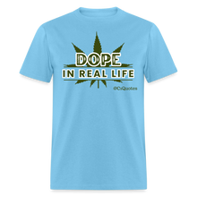 Load image into Gallery viewer, Dope Unisex Classic T-Shirt (White Outline) - aquatic blue