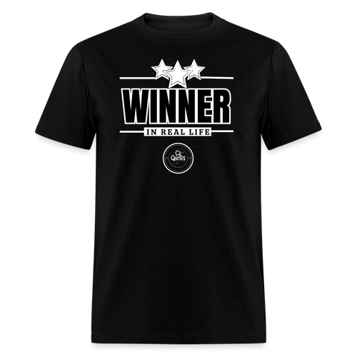 Winner Unisex Classic T-Shirt (White Outline) - black