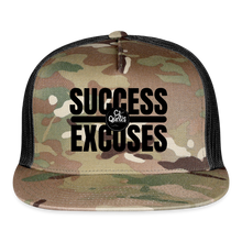 Load image into Gallery viewer, Success Over Excuses Trucker Hat (Black Print) - MultiCam\black
