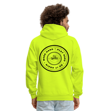 Load image into Gallery viewer, Work Hard Play Hard Men's Hoodie - safety green