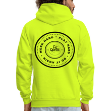 Load image into Gallery viewer, Work Hard Play Hard Men's Hoodie - safety green