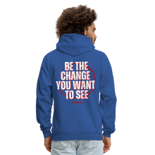 Load image into Gallery viewer, Be The Change Men's Hoodie (Red Line) - royal blue