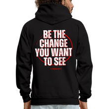 Load image into Gallery viewer, Be The Change Men's Hoodie (Red Line) - black