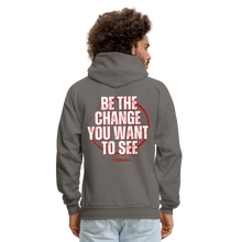 Load image into Gallery viewer, Be The Change Men's Hoodie (Red Line) - asphalt gray